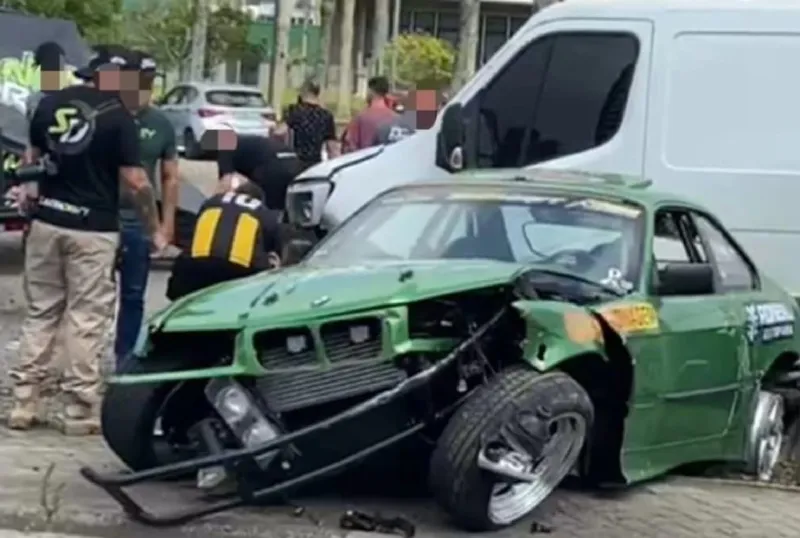 Treino de Drift por pouco não termina em tragédia em Criciúma