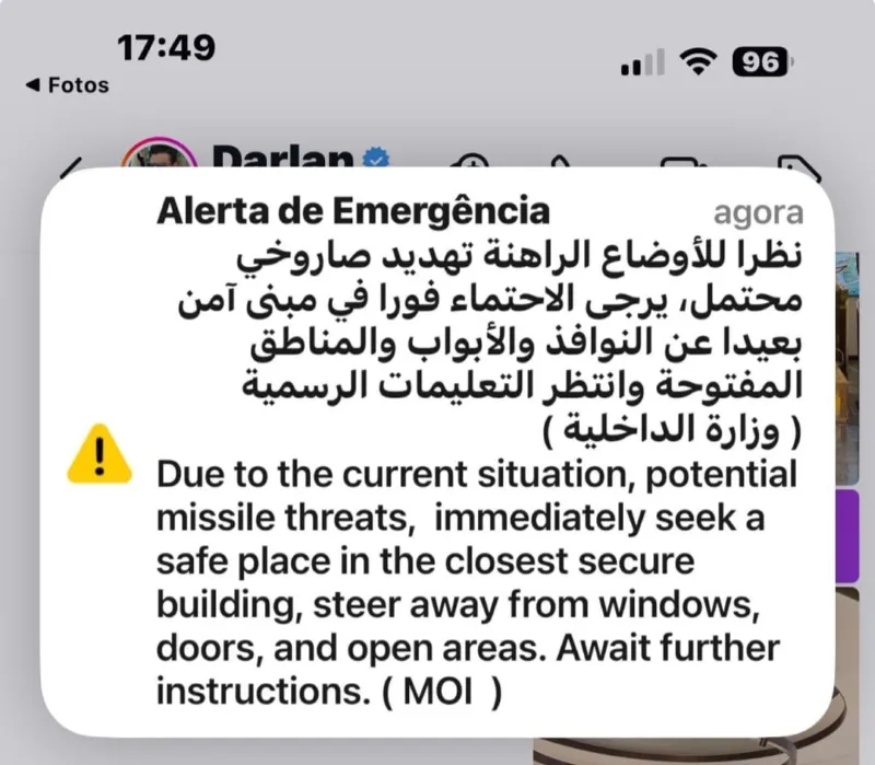 Criciumense relata desespero em Dubai em meio à tensão no Oriente Médio